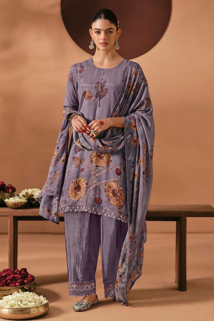 Premium Chinon Digital Print Embroidered Salwar Suit