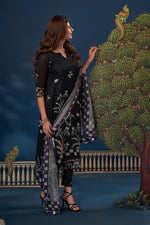 Load image into Gallery viewer, Black Pure Burberry Silk Digital Print Designer Suit
