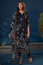Load image into Gallery viewer, Black Pure Burberry Silk Digital Print Designer Suit

