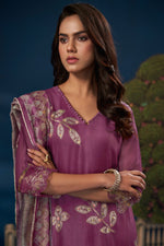 Load image into Gallery viewer, Pure Burberry Silk Digital Print Designer Salwar Suit In Pink Color
