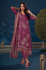 Load image into Gallery viewer, Pure Burberry Silk Digital Print Designer Salwar Suit In Pink Color

