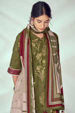 Load image into Gallery viewer, Green Pure Cotton Khadi Block Print Casual Salwar Suit
