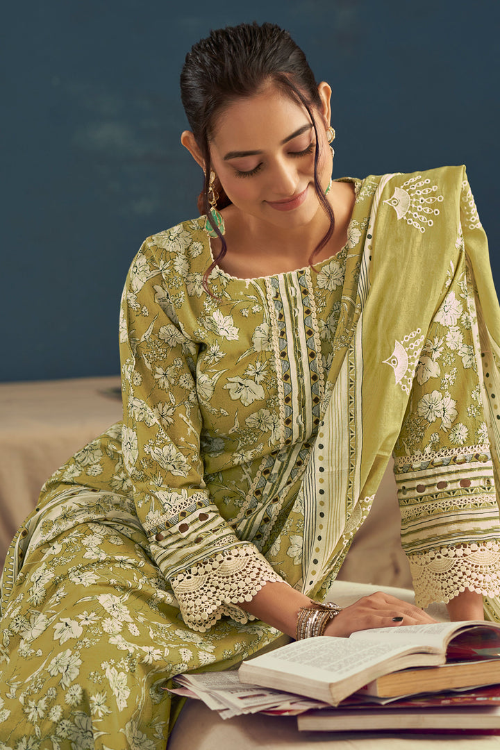 Traditional Cotton Straight Cut Kurta Set With Hand Block Print