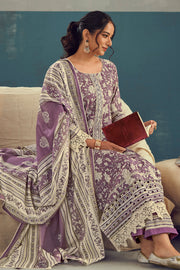 Ethnic Purple Cotton Salwar Kameez