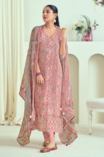 Load image into Gallery viewer, Pure Bemberg Georgette With Heavy Lucknow Embroidery Work Salwar Kameez
