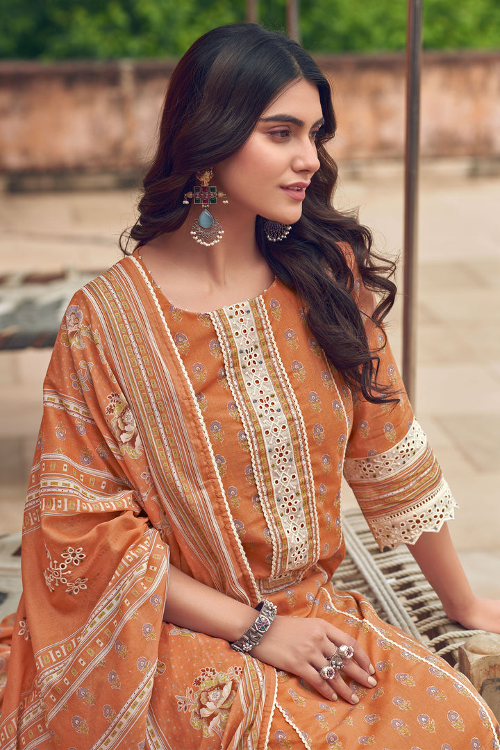 Premium Pure Mal Mal Cotton Hand Block Print Casual Salwar Kameez