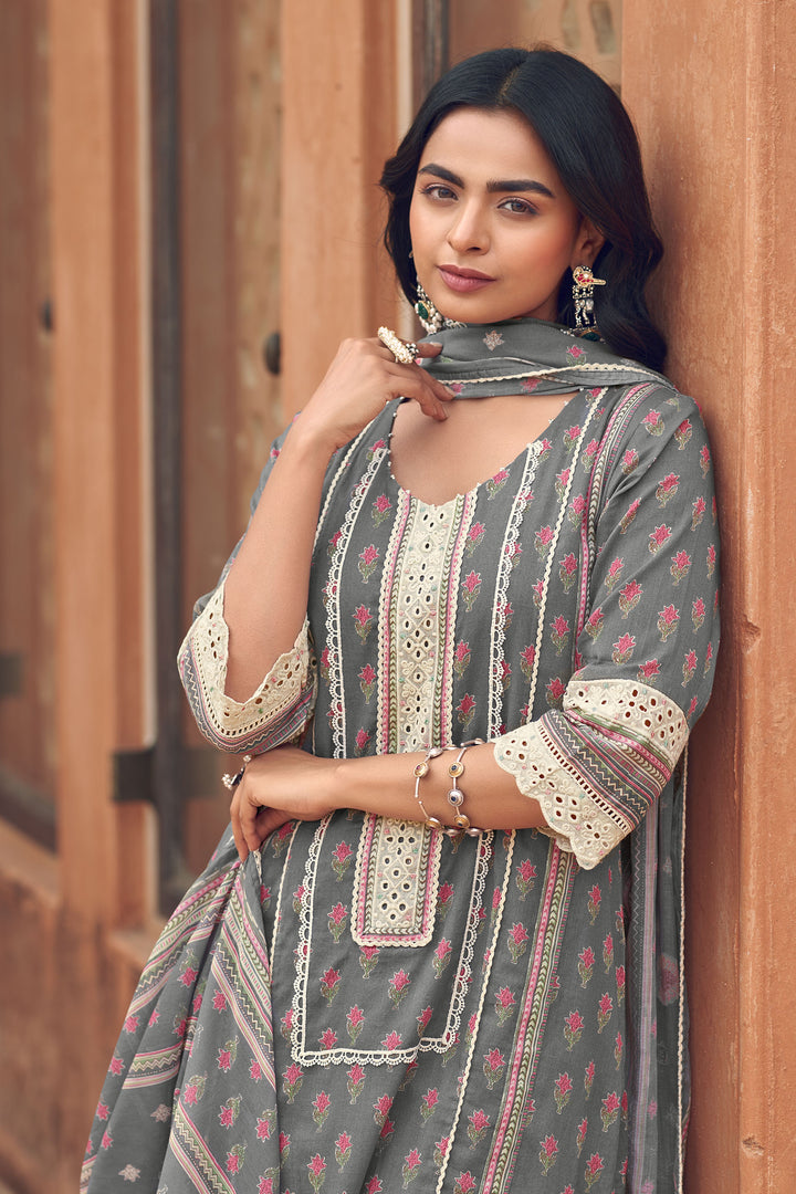 Designer Hand Block Printed Pure Mal Mal Cotton Straight Cut Salwar Suit