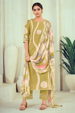 Load image into Gallery viewer, Green Pure Cotton Digital Print With Handwork Casual Dress
