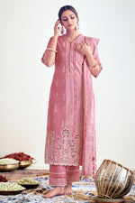 Load image into Gallery viewer, Pink Pure Cotton Block Print Daily Wear Suit
