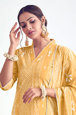 Load image into Gallery viewer, Pure Cotton Block Print Daily Wear Salwar Kameez In Yellow Color
