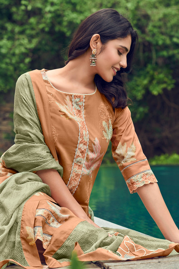 Stylish Cotton Digital Print Straight Cut Salwar Kameez