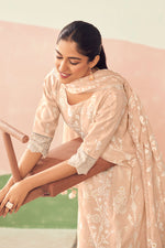 Load image into Gallery viewer, Pure Cotton Printed Straight Cut Salwar Suit In Peach Color
