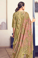 Load image into Gallery viewer, Pure Cotton Olive Embroidery Digital Print Fancy Salwar Suit
