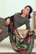 Load image into Gallery viewer, Pure Muslin Silk Jacquard Digital Print Designer Salwar Suit In Black Color
