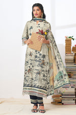 Load image into Gallery viewer, Off White Color Pure Muslin Digital Print With Handwork Salwar Suit

