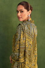 Load image into Gallery viewer, Mustard Pure Pashmina Digital Print Long Dress
