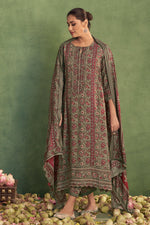 Load image into Gallery viewer, Pure Pashmina Digital Print Long Salwar Kameez In Brown Color
