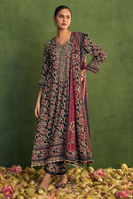 Load image into Gallery viewer, Pure Pashmina Digital Print Long Salwar Suit In Black Color
