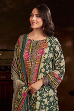 Load image into Gallery viewer, Green Pure Corduroy Digital Print Casual Suit
