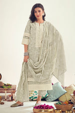 Load image into Gallery viewer, Dark Beige Pure Cotton Khadi Block Print Long Straight Cut Suit