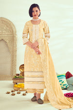 Load image into Gallery viewer, Cream Pure Cotton Khadi Block Print Long Straight Cut Dress
