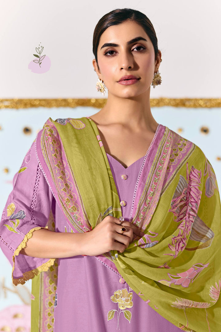 Pure Mal Chanderi Embroidered Cotton Salwar Kameez