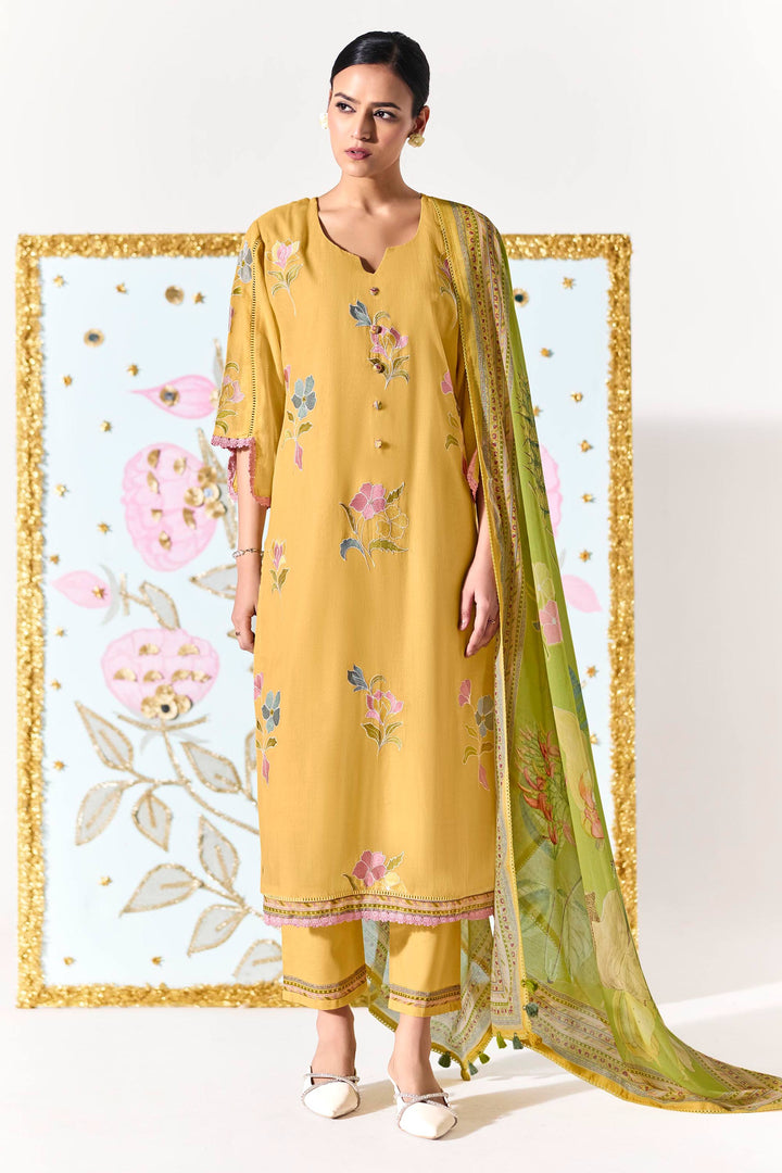 Elegant Mal Chanderi Placement Embroidery Daily Wear Salwar Suit