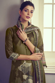 Green Color Pure Bemberg Silk Digital Print Salwar Kameez