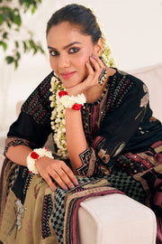 Black Pure Bemberg Silk Digital Print Salwar Suit