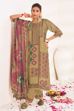 Load image into Gallery viewer, Beige Pure Bemberg Silk Digital Print Dress
