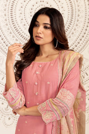 Women's Pure Linen Jacquard Handwork Salwar Kameez