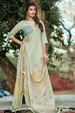 Load image into Gallery viewer, Sea Green Pure Cotton Digital Print  With Hand Work Salwar Kameez
