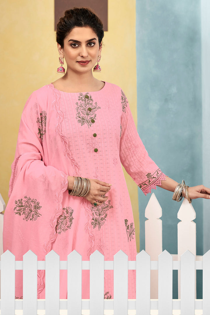 Cotton Embroidered Daily Wear Designer Palazzo Salwar Kameez