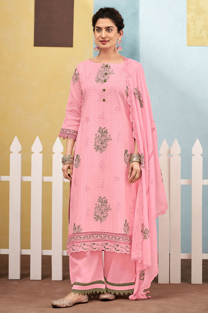 Cotton Embroidered Daily Wear Designer Palazzo Salwar Kameez