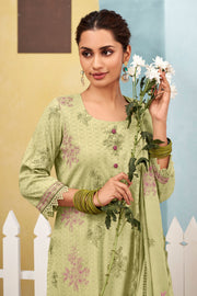 Designer Lino Cotton Straight Cut Palazzo Salwar Suit