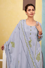 Load image into Gallery viewer, Stylish Cotton Embroidered Palazzo Salwar Kameez