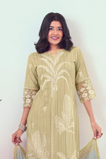 Load image into Gallery viewer, Pure Cotton Block Print With Embroidery Work Beige Color Salwar Suit
