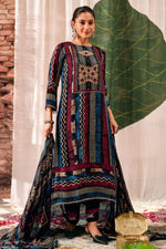 Load image into Gallery viewer, Elegant Ajrak Print Satin Handwork Traditional Salwar Kameez