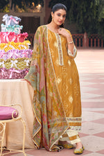 Load image into Gallery viewer, Designer Muslin Jacquard Straight Cut Suit