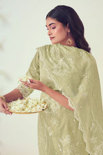 Load image into Gallery viewer, Sea Green Pure Cotton Embroidery Khadi Block Print Straight Cut Designer Salwar Kameez
