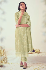 Load image into Gallery viewer, Sea Green Pure Cotton Embroidery Khadi Block Print Straight Cut Designer Salwar Kameez
