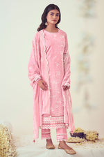 Load image into Gallery viewer, Pink Pure Cotton Embroidery Khadi Block Print Straight Cut Designer Salwar Suit
