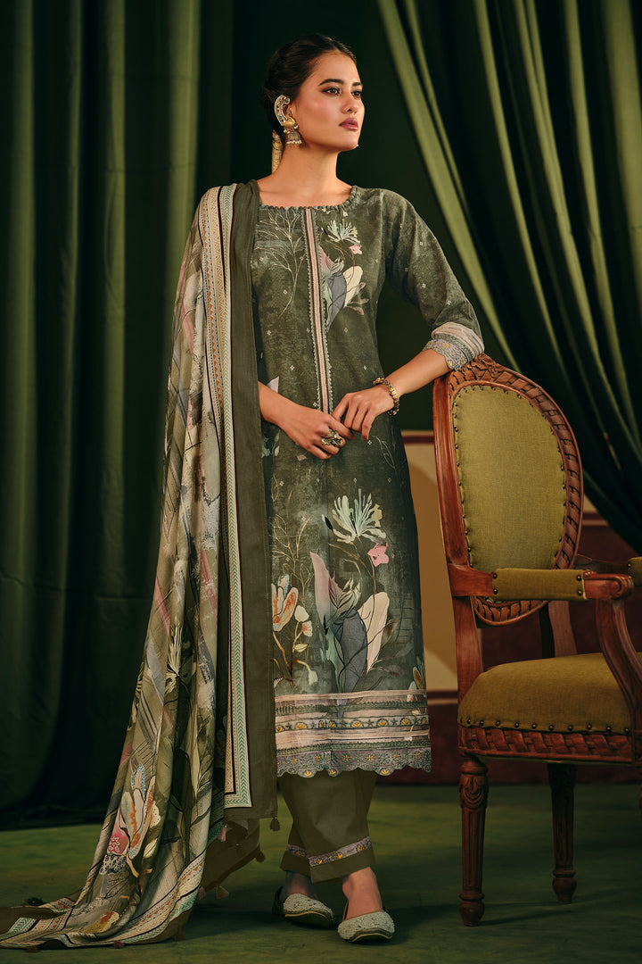 Premium Corduroy Digital Print Casual Salwar Kameez