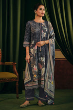 Load image into Gallery viewer, Digital Print Casual Dress In Navy Blue Color
