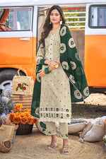 Load image into Gallery viewer, Sea Green Pure Cotton Khadi Block Print With Embroidery Work Long Salwar Suit
