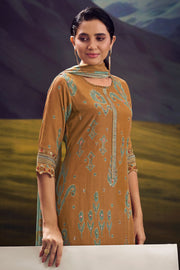 Designer Cotton Modal Checked Salwar Suit With Embroidered