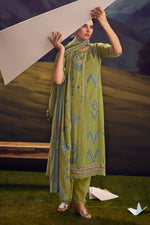 Load image into Gallery viewer, Pure Cotton Modal Checks Digital Print Straight Cut Suit