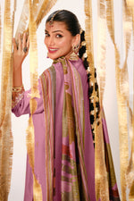 Load image into Gallery viewer, Premium Muslin Silk Checks Embroidered Ethnic Salwar Suit With Digital Print Dupatta