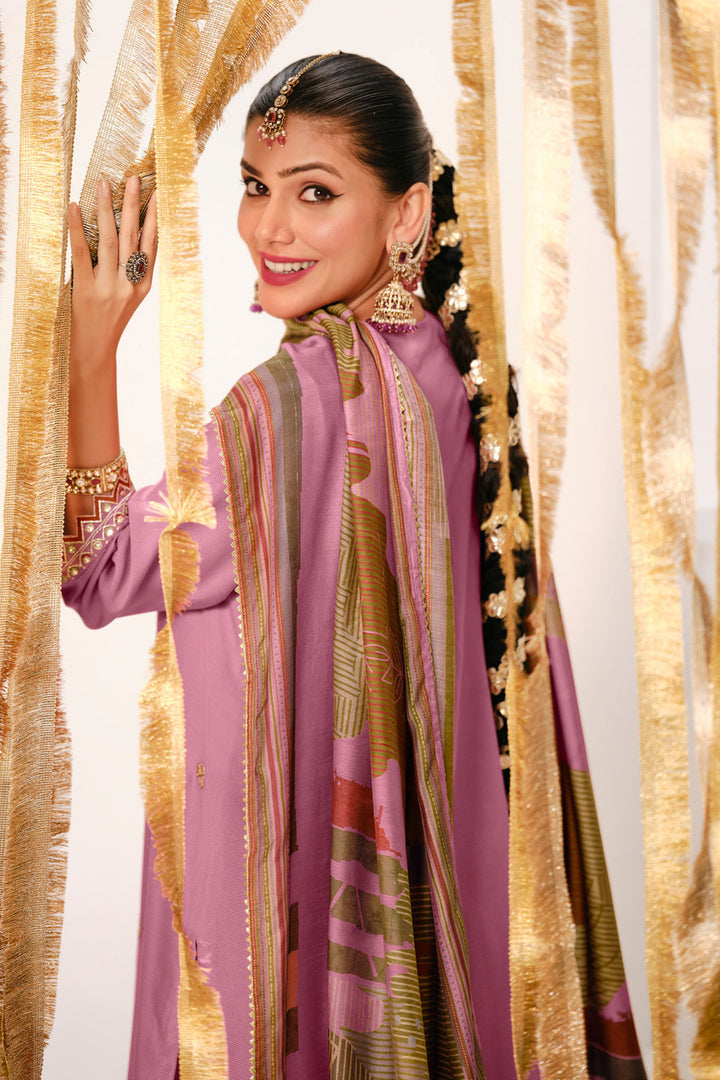 Premium Muslin Silk Checks Embroidered Ethnic Salwar Suit With Digital Print Dupatta