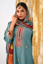 Load image into Gallery viewer, Premium Bemberg Muslin Silk Checks Casual Salwar Kameez With Digital Print Dupatta